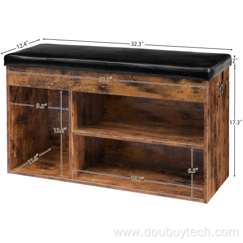 Shoe Cabinet Storage Bench with Cushion